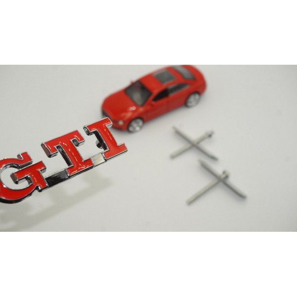 Volkswagen GTİ Logo Ön Panjur Vidalı 3D Krom Metal Logo Amblem