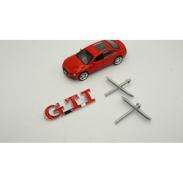Volkswagen GTİ Logo Ön Panjur Vidalı 3D Krom Metal Logo Amblem - 2