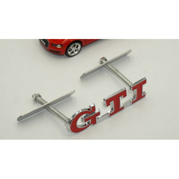 Volkswagen GTİ Logo Ön Panjur Vidalı 3D Krom Metal Logo Amblem - 4