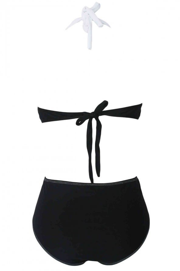 Kaplı Siyah Beyaz Tasarım Bikini