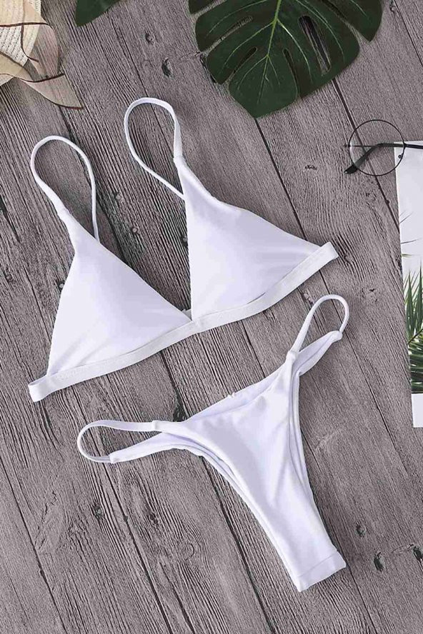 Üçgen Bikini Alt Beyaz - 4
