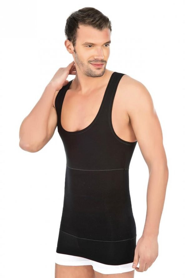 Modal Cotton Erkek Atlet Korse Siyah