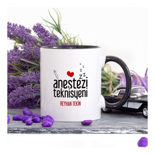 Kişiye Özel Lacivert Renkli Anestezi Teknisyeni Kupa Bardak