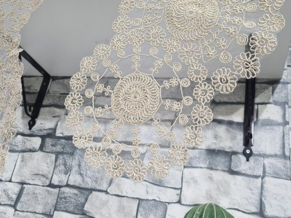 Çiçek Kordonlu 5 Parça Salon Takımı Cappucino - 3