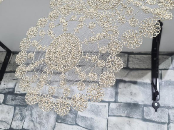 Çiçek Kordonlu 5 Parça Salon Takımı Cappucino - Gold - 3