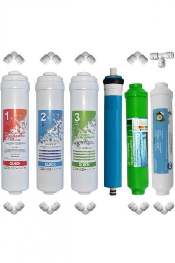 AQUAMUR   Inline Kapalı Kasa Su Arıtma Cihazlarına Uyumlu6lı Set Ph+ Filtreli