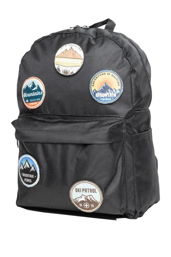 Perlotus Değiştirilebilir Dağcılık Temalı Unisex Patch Günlük Spor Sırt Çantası