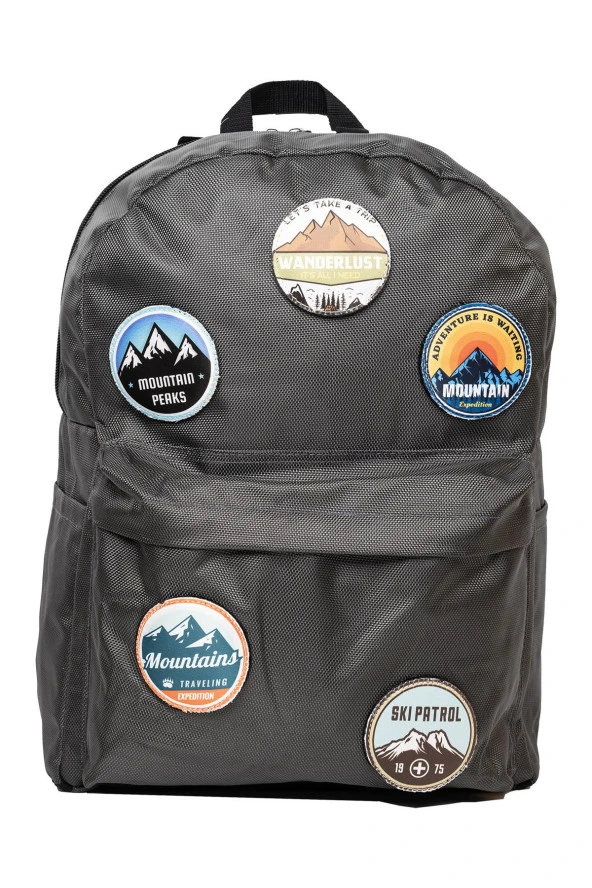 Perlotus Değiştirilebilir Dağcılık Temalı Unisex Patch Günlük Spor Sırt Çantası - 3