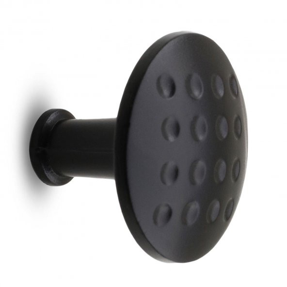Düğme Noktalı Çekmece Dolap Kapak Kulpu Mat Siyah Metal Kulp