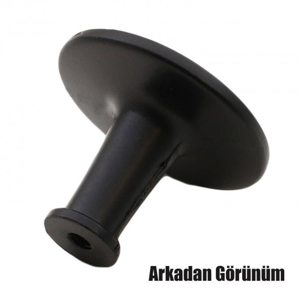 Düğme Noktalı Çekmece Dolap Kapak Kulpu Mat Siyah Metal Kulp - 5