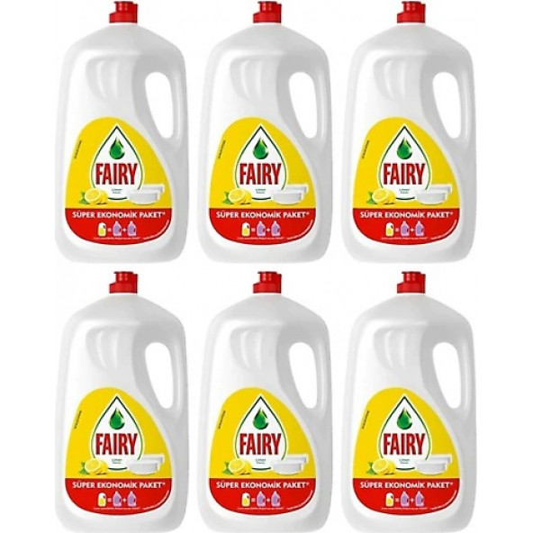 Fairy 2600 ml 6'lı Limonlu Sıvı Bulaşık Deterjanı