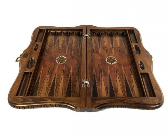 Helena Wood Art Queen Oymalı Masif Ahşap Tavla Rose - 2