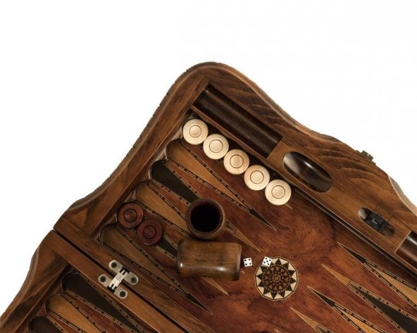 Helena Wood Art Queen Oymalı Masif Ahşap Tavla Rose - 3