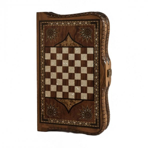 Helena Wood Art Queen Oymalı Masif Ahşap Tavla Rose - 4