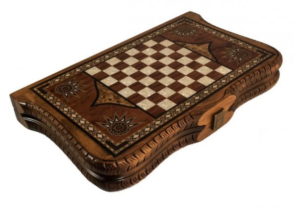 Helena Wood Art Queen Oymalı Masif Ahşap Tavla Rose - 6