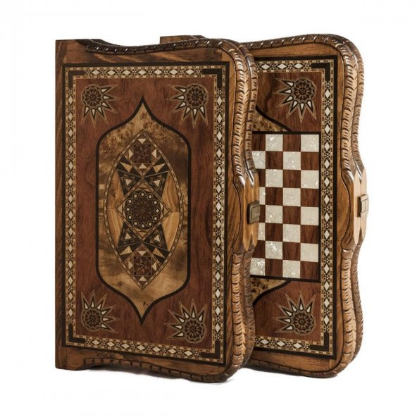 Helena Wood Art Queen Oymalı Masif Ahşap Tavla Rose