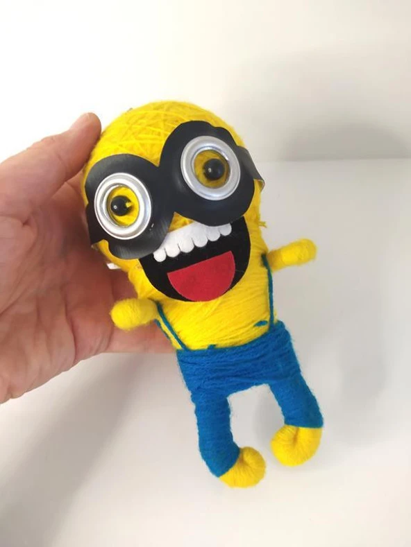 Minions Örgü Keçe Minion İlginç Anahtarlık Çanta Süsü Oyuncak Aksesuar