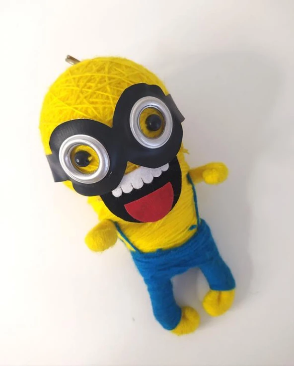 Minions Örgü Keçe Minion İlginç Anahtarlık Çanta Süsü Oyuncak Aksesuar - Resim 2