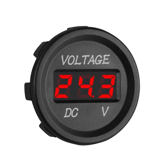 Dijital voltmetre DC 12-24 V vidalı Oto Motosiklet tekne için krmz