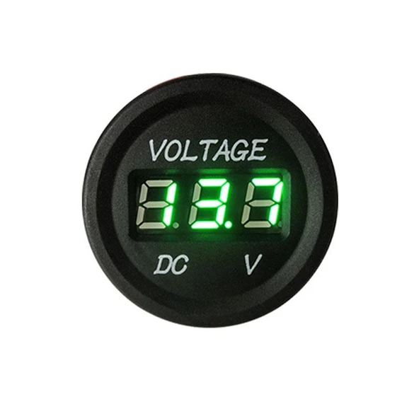 Dijital voltmetre DC 12-24 V vidalı Oto Motosiklet tekne için yşl