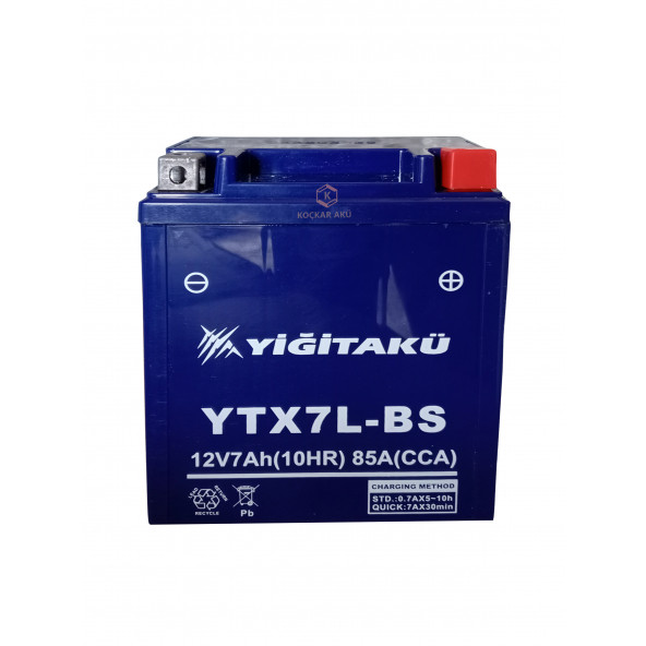 12V 7Ah Dik Motosiklet Aküsü YTX7L-BS 2024 Ekim Üretim Yiğit Akü - 2
