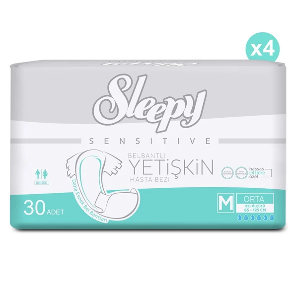 4'lü Sleepy Medium Yetişkin Hasta Bezi 30x4 Adet (120 Adet) - 2
