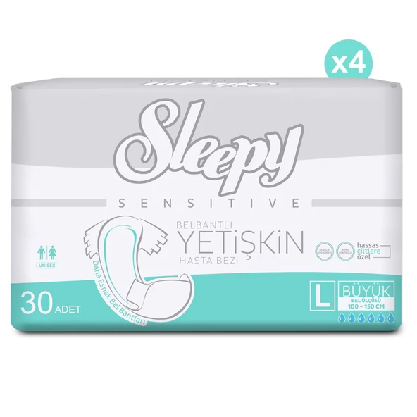 4'lü Sleepy Large Yetişkin Hasta Bezi 30x4 Adet (120 Adet) - 2