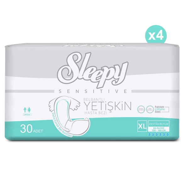 4'lü Sleepy Xlarge Yetişkin Hasta Bezi 30x4 Adet (120 Adet) - 2