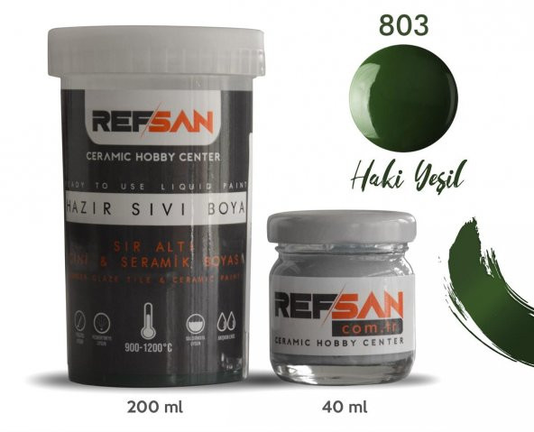 Hazır Çini ve Seramik Boyası 803 Haki Yeşil 1 kg - 2