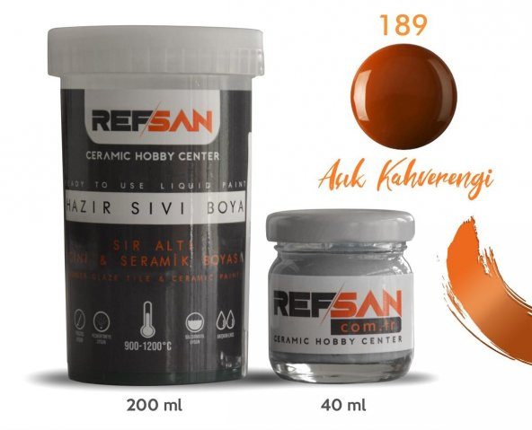 Hazır Çini ve Seramik Boyası 189 Açık Kahverengi (Altın Sarısı) 200 ml - Resim 2