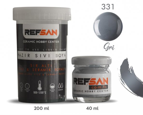 Hazır Çini ve Seramik Boyası 331 Gri 200 ml - Resim 2