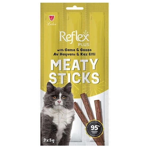 Reflex Meaty Sticks Av Hayvanlı ve Kaz Etli Kedi Ödül Maması 3x5 Gr.