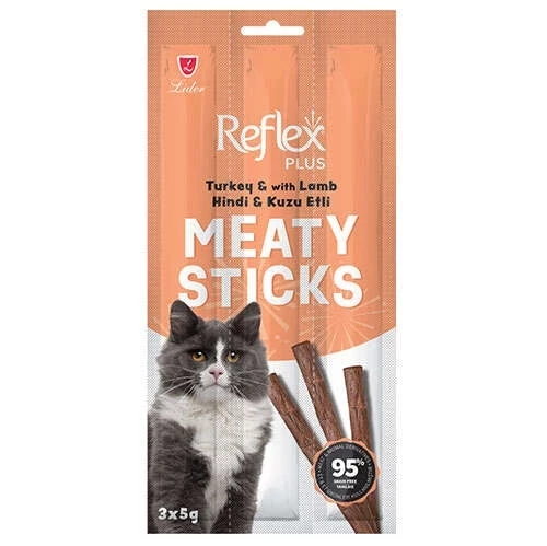 Reflex Meaty Sticks Hindi ve Kuzu Etli Kedi Ödül Maması 3x5 Gr.