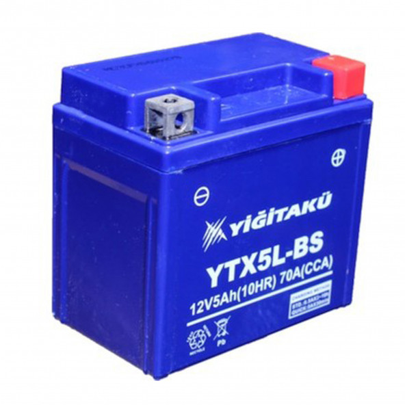 12V 5AH YATIK MOTOSİKLET AKÜSÜ YTX5L-BS YİĞİT AKÜ 2024 ÜRETİM