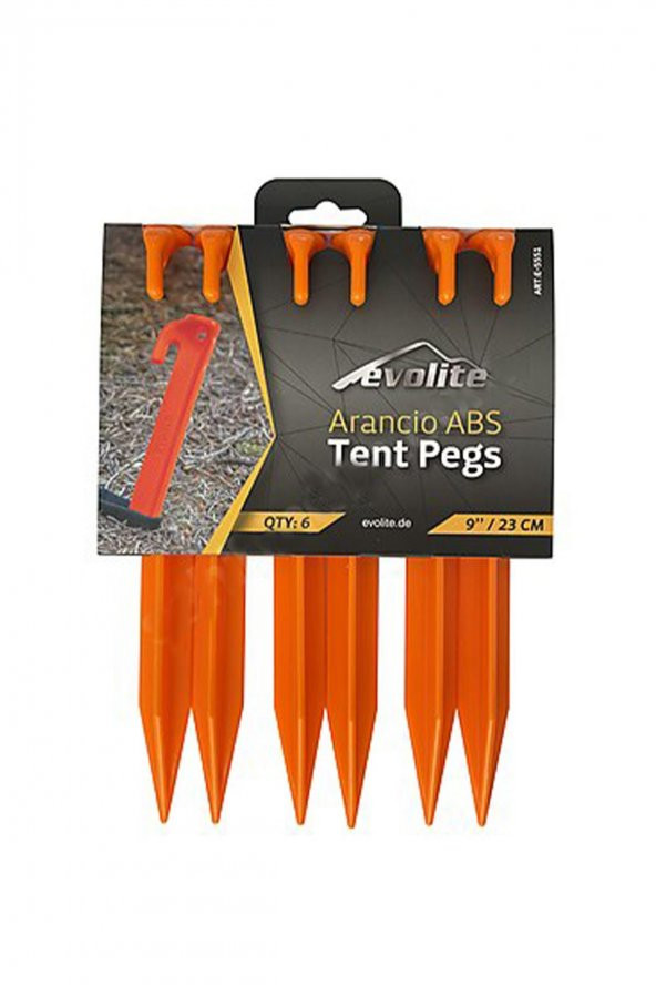 Evolite E-5551 - Arancio ABS Çadır Kazığı - 23cm 6 Adet - 3
