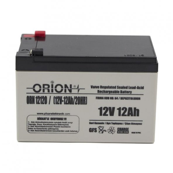 Orion ORN12120 12V 12Ah Bakımsız Kuru Akü