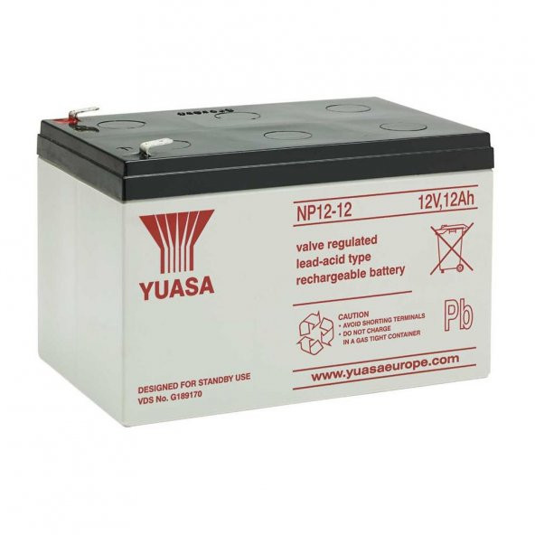 Yuasa NP 12-12 12V 12Ah Bakımsız Kuru Akü - 1