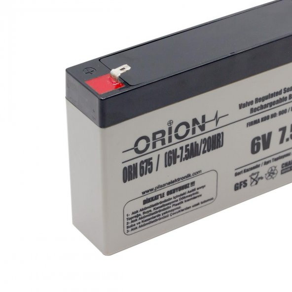 Orion 6V 7.5Ah Bakımsız Kuru Akü - 3