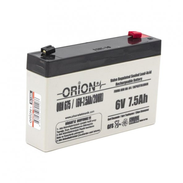 Orion 6V 7.5Ah 10 Adet Bakımsız Kuru Akü - 3