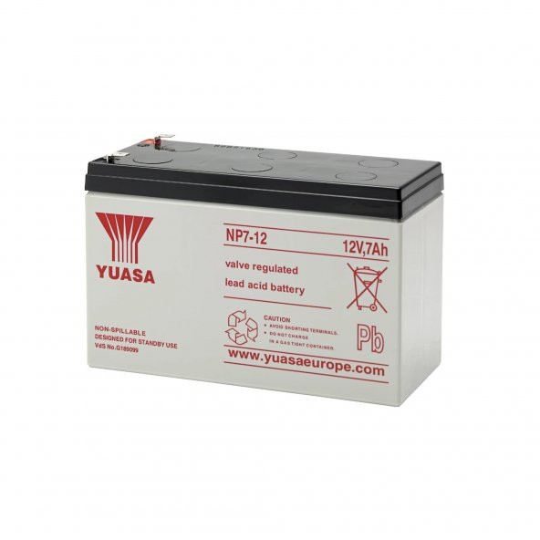 Yuasa NP 7-12  12V 7Ah Bakımsız Kuru Akü - 2