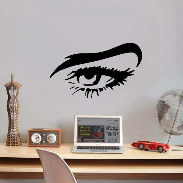Çekici Kadın Gözü Silüeti Dekoratif Genç Odası Duvar Sticker, Çıkartma