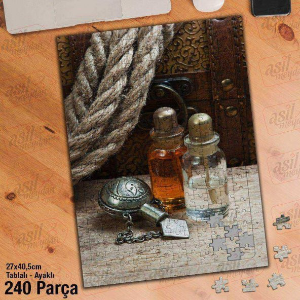 Asil Hobi Parfüm şişeleri - Halat - Koku Yapboz - Ayak Destekli Çerçeveli 240 Parça Puzzle