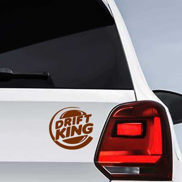 Drift King Burger Logo Sticker - Oto Araba Etiket, Aksesuar, ModifiyeTuning Kahverengi