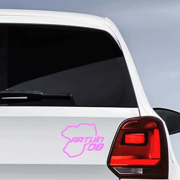 Artvin İli 08 Plaka Kodu Memleket, Yarış Pisti Sticker - Oto Araba Etiket, Aksesuar, Tuning Pembe