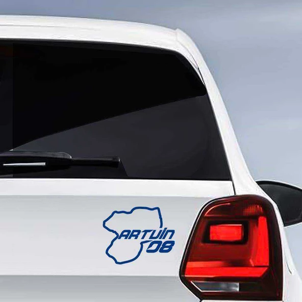 Artvin İli 08 Plaka Kodu Memleket, Yarış Pisti Sticker - Oto Araba Etiket, Aksesuar, Tuning Mavi