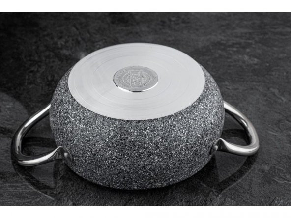 Taç Luna 4lü 7 Parça Granit Tencere Seti Gri TAC-3494 - 6