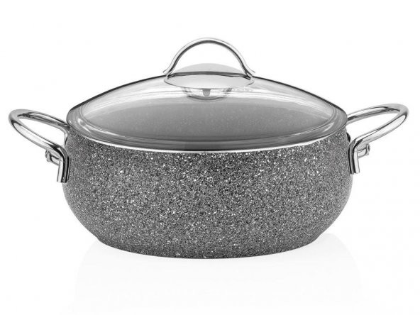 Taç Luna 4lü 7 Parça Granit Tencere Seti Gri TAC-3494 - 8