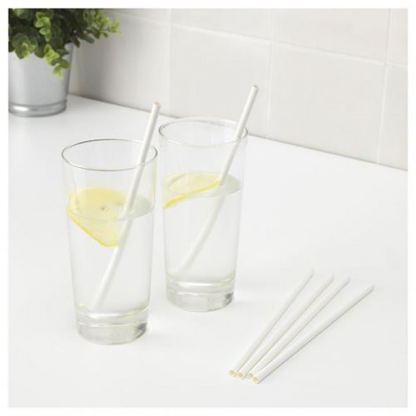 100 Lü Beyaz Kağıt Pipet MeridyenDukkan 100 Adet Kağıt Pipet maks. 70°C sıcaklık - 3