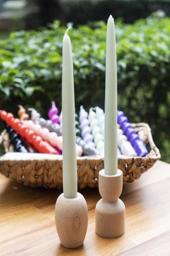 Mart Home Açık Yeşil İkili Şamdan Mum