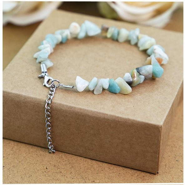 Amazonit Kırık Doğal Taş Kadın Bileklik